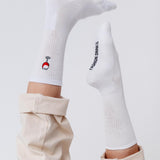 Bicchiere di vino rosso | Calzini di cotone organico ricamati