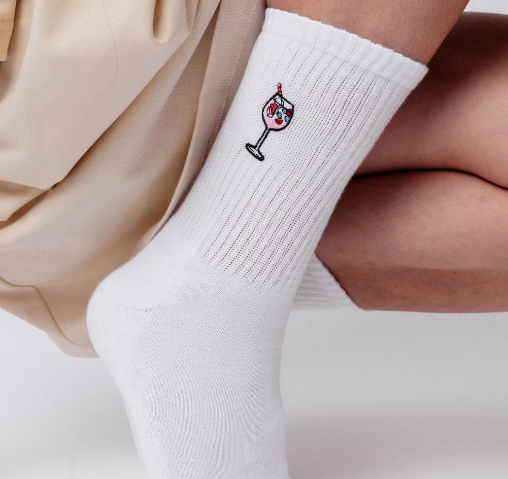 Wildberry Spritz | Bestickte Bio Baumwoll Socken