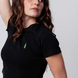 Carlsberg | Besticktes Bio Baumwoll Cropped T-Shirt