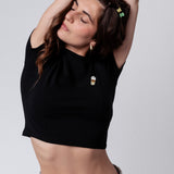 Latte Macchiato | Besticktes Bio Baumwoll Cropped T-Shirt