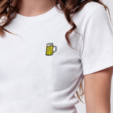 Maßkrug | Besticktes Bio Baumwoll Cropped T-Shirt