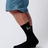 Calzini in cotone biologico ricamati con supporto retinato e tamper