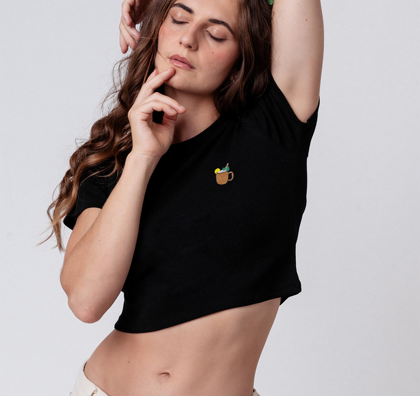 Moscow Mule | Besticktes Bio Baumwoll Cropped T-Shirt