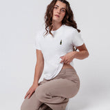 Maglietta da donna in cotone biologico con ricamo Champagne