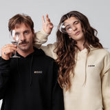 Quattro Espressi | Bestickter Bio Baumwoll Unisex Hoodie