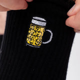 Maßkrug | Calzini in cotone biologico ricamati