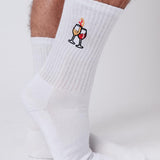 Wine Duet | Calzini in cotone organico ricamati