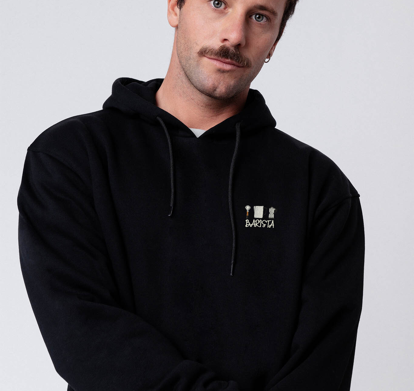 Barista Set | Bestickter Bio Baumwoll Unisex Hoodie