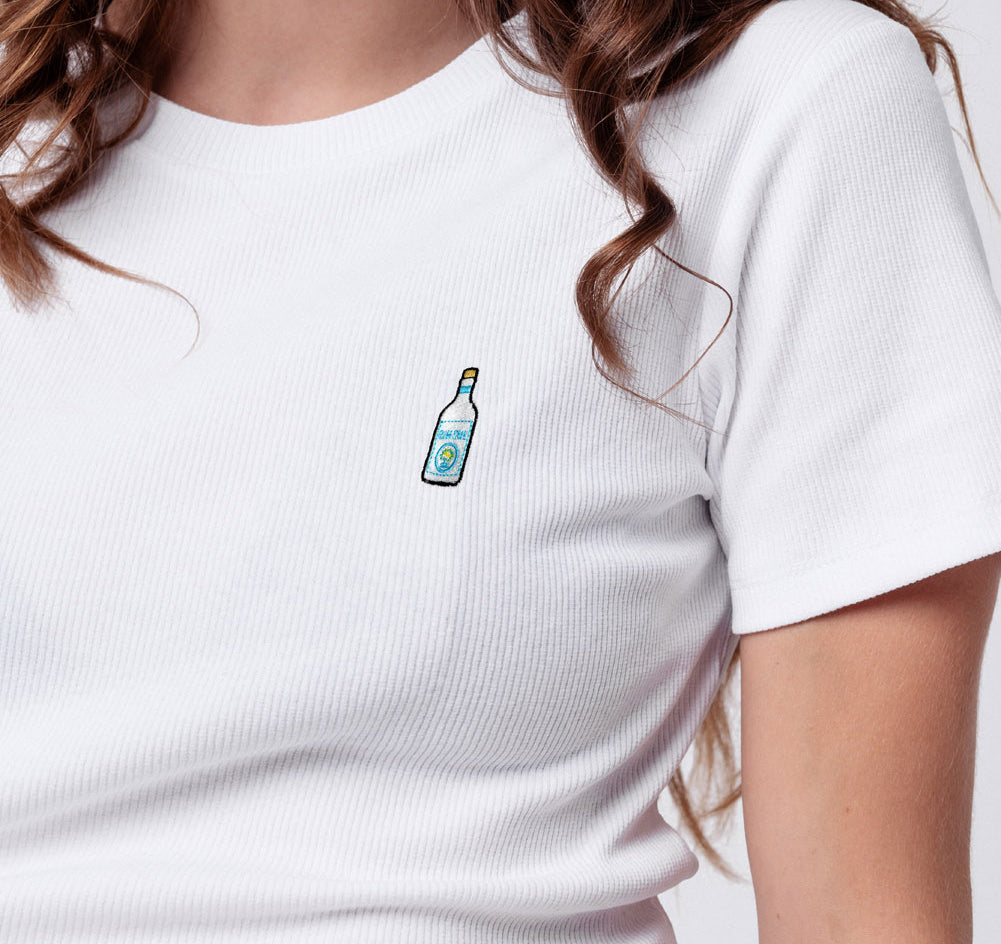 GIN SUL | Besticktes Bio Baumwoll Cropped T-Shirt