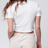 Espressokocher Boom | Besticktes Bio Baumwoll Cropped T-Shirt