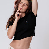 blanc 1664 | Besticktes Bio Baumwoll Cropped T-Shirt