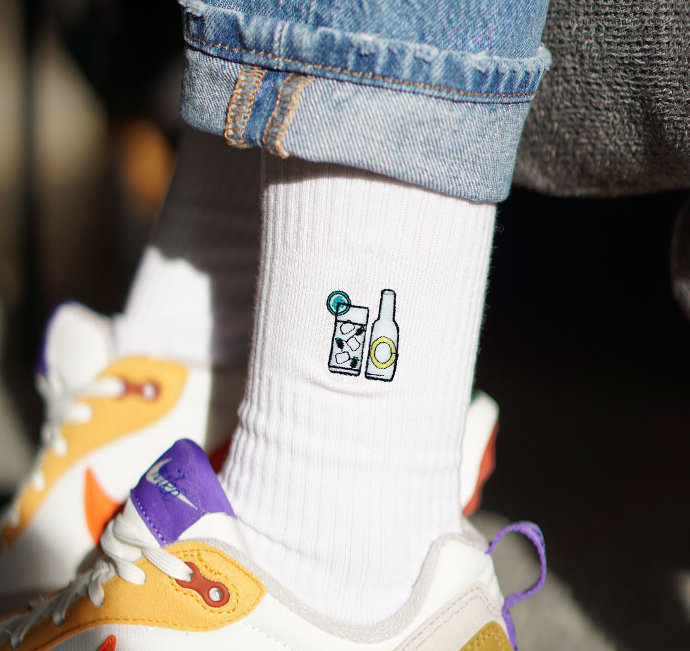 Gin & Tonic | Calzini ricamati in cotone organico