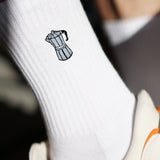 Macchina per caffè espresso | Calzini ricamati in cotone biologico