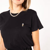 Latte Macchiato | Besticktes Bio Baumwoll Frauen T-Shirt