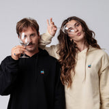 Pfirsich Eistee | Bestickter Bio-Baumwoll Unisex Hoodie