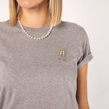 Sekt | Besticktes Bio Baumwoll Frauen T-Shirt