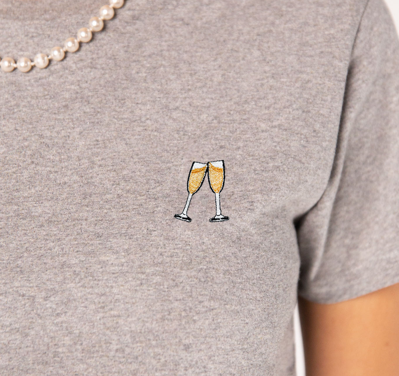 Sekt | Besticktes Bio Baumwoll Frauen T-Shirt