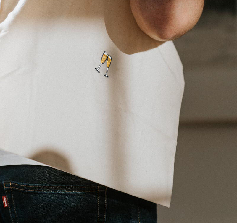 Spumante | Borsa in cotone biologico ricamata