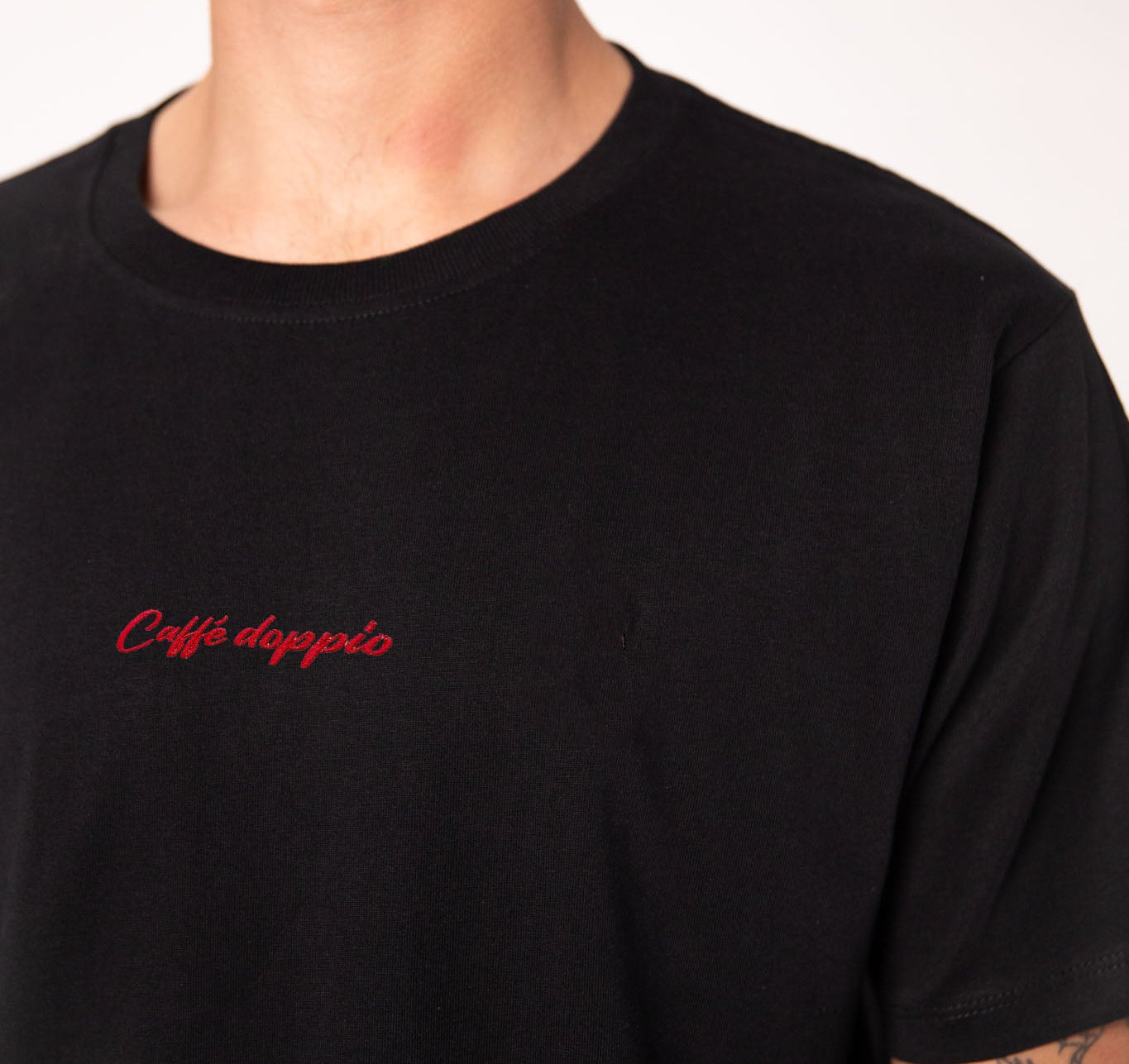 Caffé doppio | Besticktes Bio Baumwoll Unisex T-Shirt