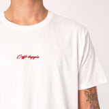 Caffé doppio | Besticktes Bio Baumwoll Unisex T-Shirt