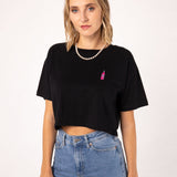 dos mas | Besticktes Bio Baumwoll Cropped T-Shirt