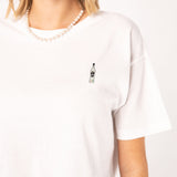 Mangaroca Batida de Côco | Besticktes Bio Baumwoll Cropped T-Shirt