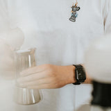 Espressokocher Boom | Besticktes Organic Bio Baumwoll Unisex T-Shirt