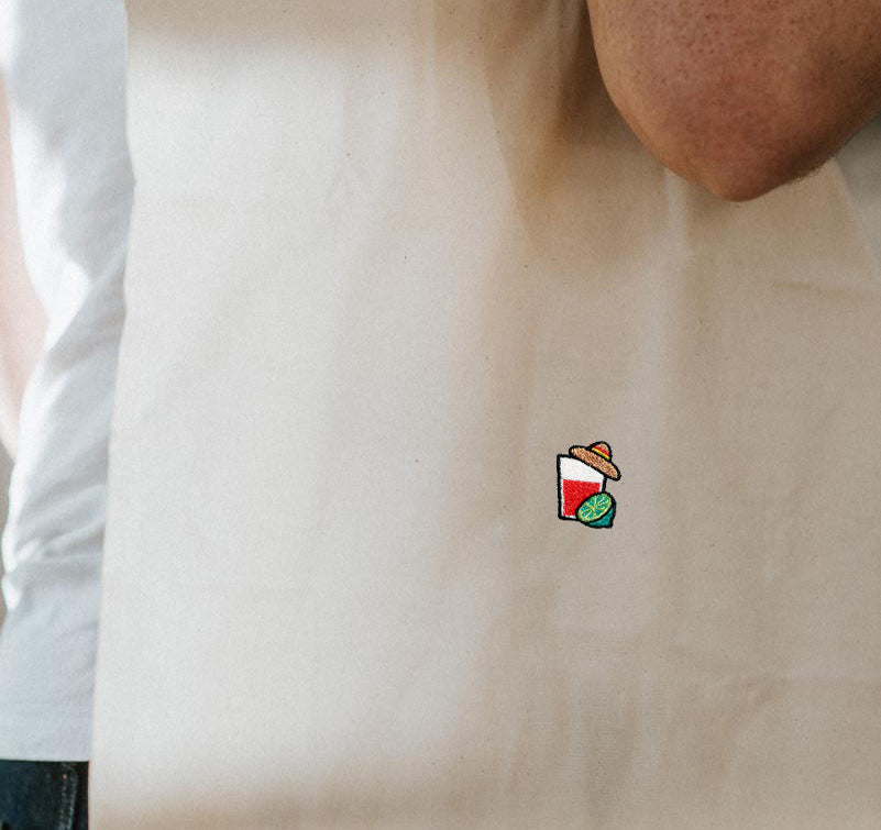 Borsa messicana in cotone organico ricamato