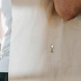 Borsa in cotone biologico ricamata con vino bianco