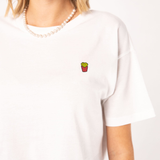 Pommes | Besticktes Bio Baumwoll Cropped T-Shirt
