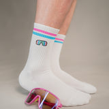 schnelle Brille | Bestickte Bio Baumwoll Socken