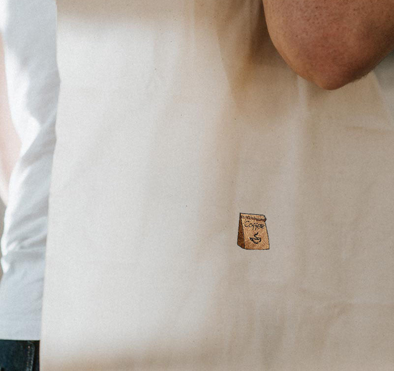 Coffee Bag | Borsa ricamata in cotone biologico