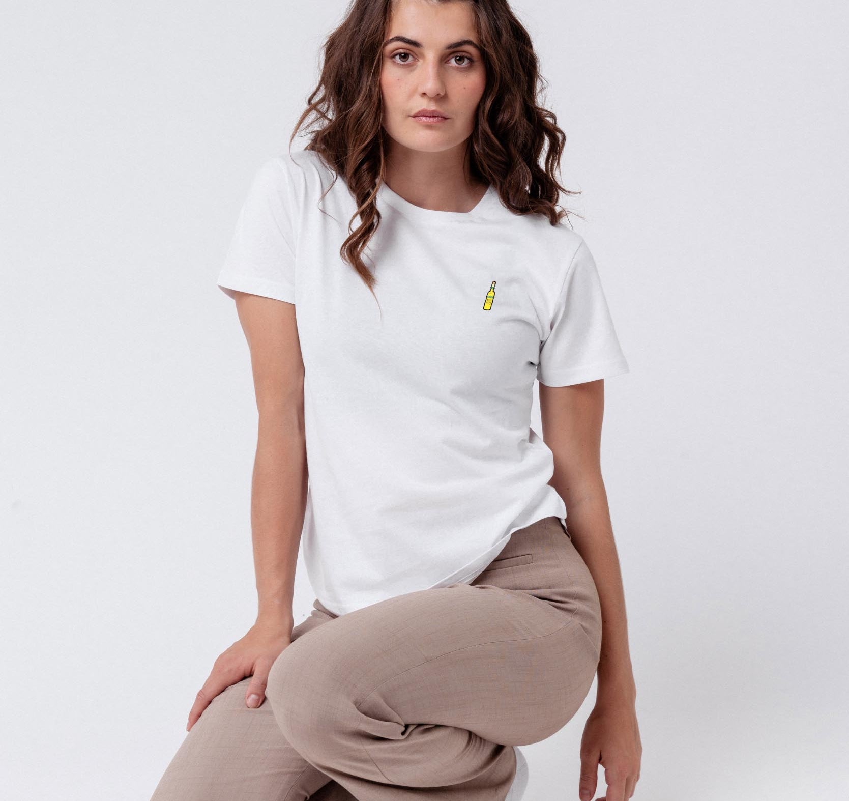 Pallini Limoncello | Besticktes Bio Baumwoll Frauen T-Shirt