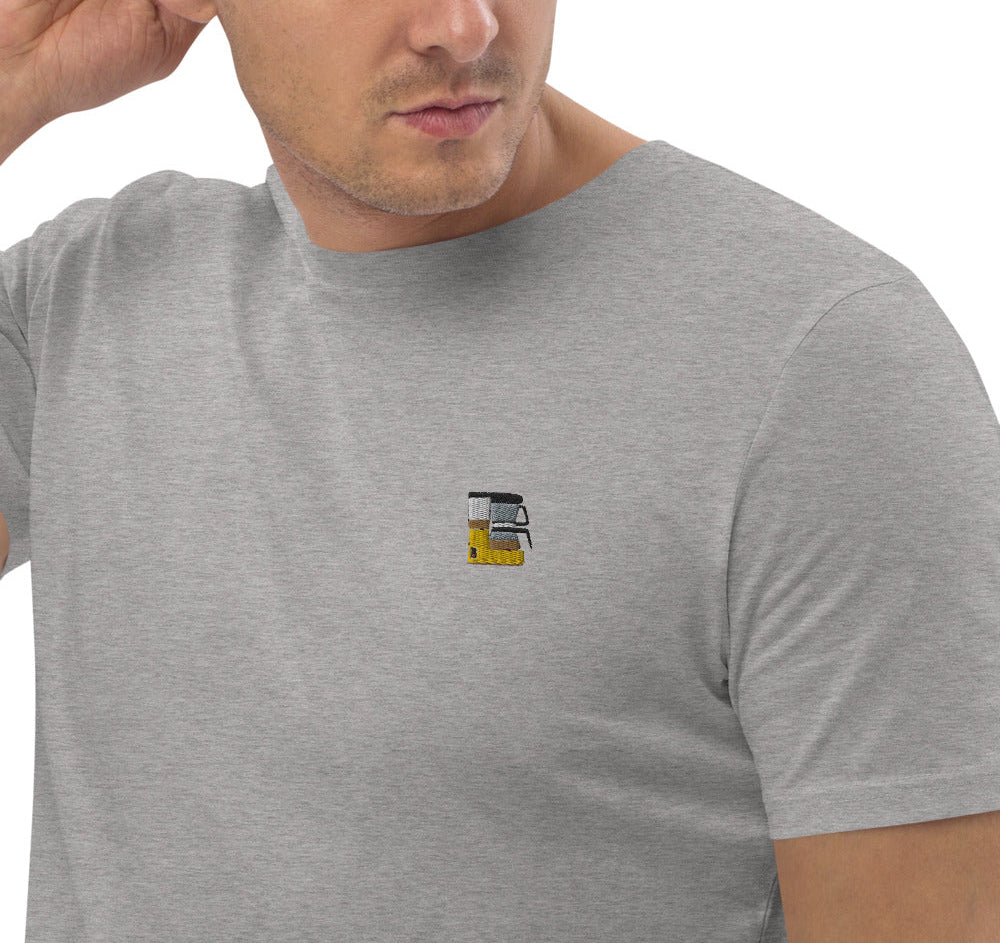 Macchina da caffè con filtro | Maglietta ricamata in cotone biologico