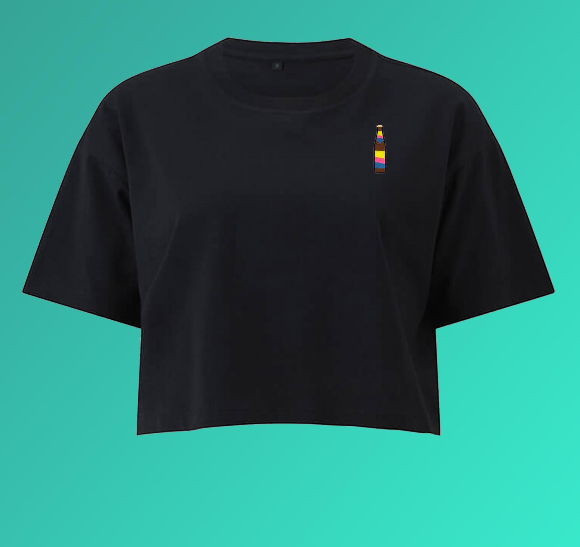 Cola Mix | Besticktes Bio Baumwoll Cropped T-Shirt