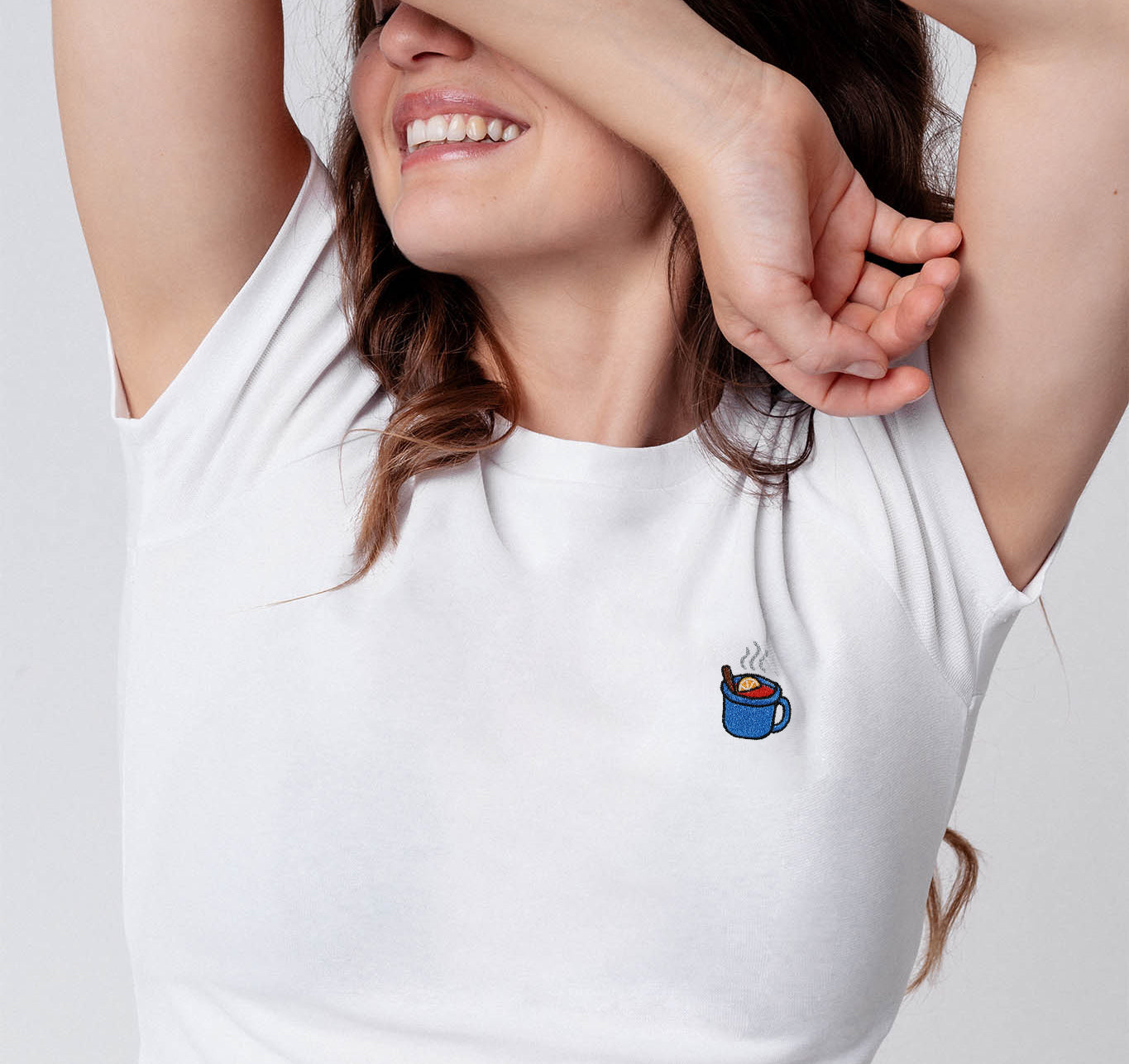Glühwein | Besticktes Bio Baumwoll Cropped T-Shirt