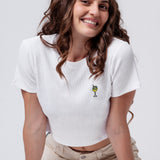 Limoncello Spritz | Besticktes Bio Baumwoll Cropped T-Shirt
