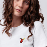 Beerpong Randtreffer | Besticktes Bio Baumwoll Cropped T-Shirt