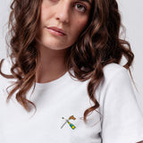 Champagnersäbel | Besticktes Bio Baumwoll Cropped T-Shirt