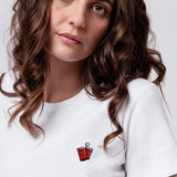 Beerpong | Besticktes Bio Baumwoll Cropped T-Shirt