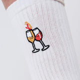 Wine Duet | Calzini in cotone organico ricamati