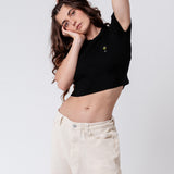 Limoncello Spritz | Besticktes Bio Baumwoll Cropped T-Shirt