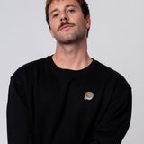 Flat White | Bestickter Bio-Baumwoll Unisex Pullover