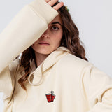 Felpa con cappuccio da donna in cotone organico ricamato Beerpong |