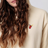Felpa con cappuccio da donna in cotone organico ricamata Beerpong Edge Hit |