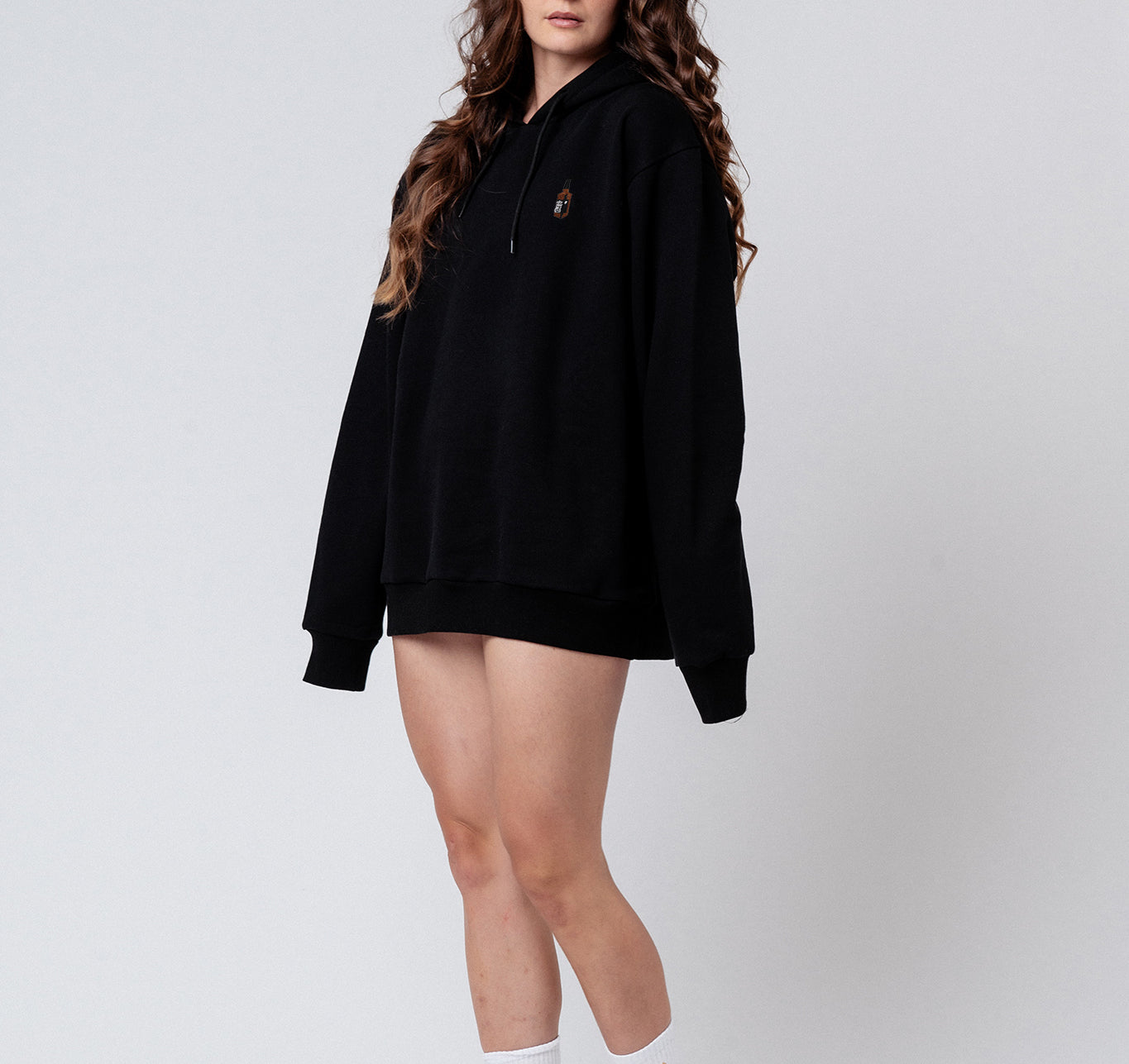 Felpa con cappuccio da donna in cotone organico ricamato Whisky |