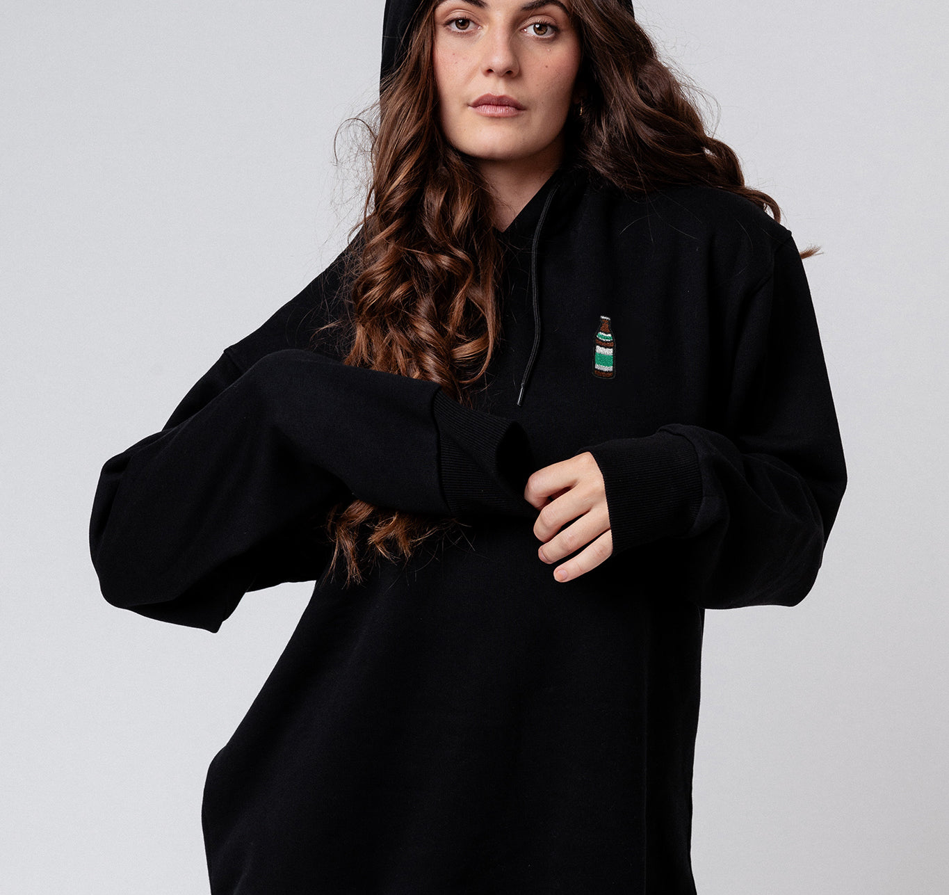 Felpa con cappuccio da donna in cotone organico con ricamo Bright |