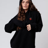 Felpa con cappuccio da donna in cotone organico ricamato Beerpong |