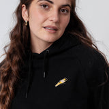 Felpa con cappuccio da donna in cotone biologico con ricamo Tornado