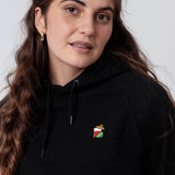 Felpa con cappuccio da donna in cotone biologico ricamata Mexican|